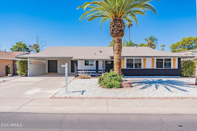 view of single story home