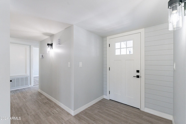 foyer featuring light hardwood / wood-style floors