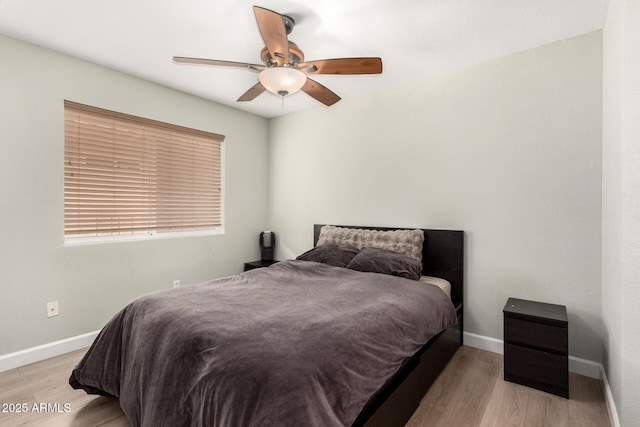 1653 E Gail Dr, Chandler, AZ 85225 - bedroom featuring wood finished floors, baseboards, and ceiling fan