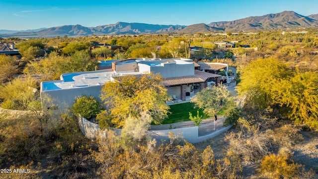 aerial view featuring a mountain view