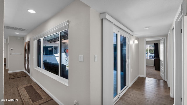 hall featuring hardwood / wood-style floors