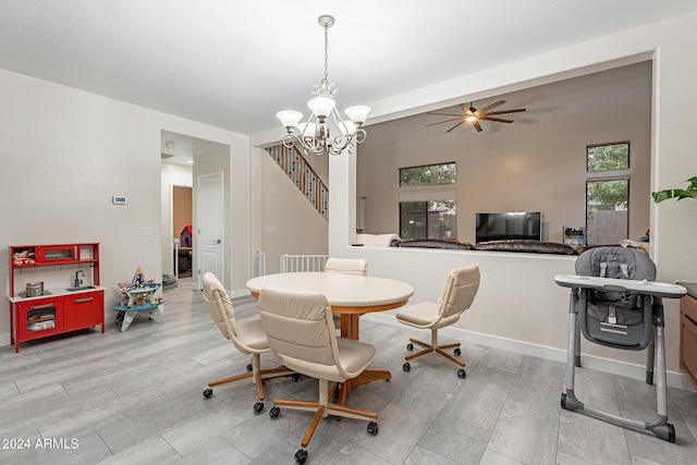 dining room with an inviting chandelier