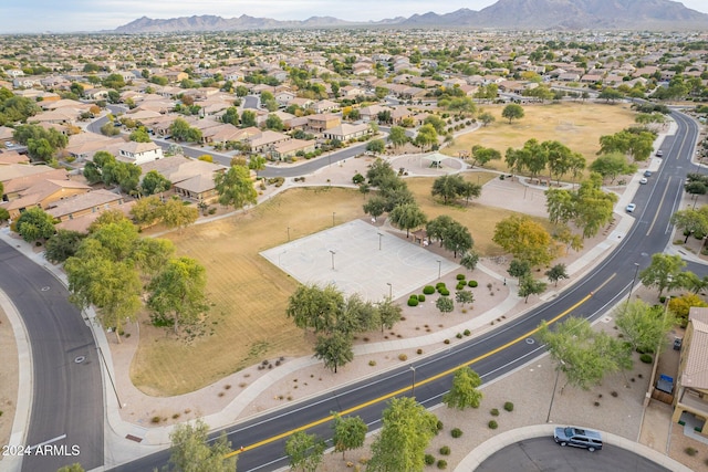 aerial view with a mountain view