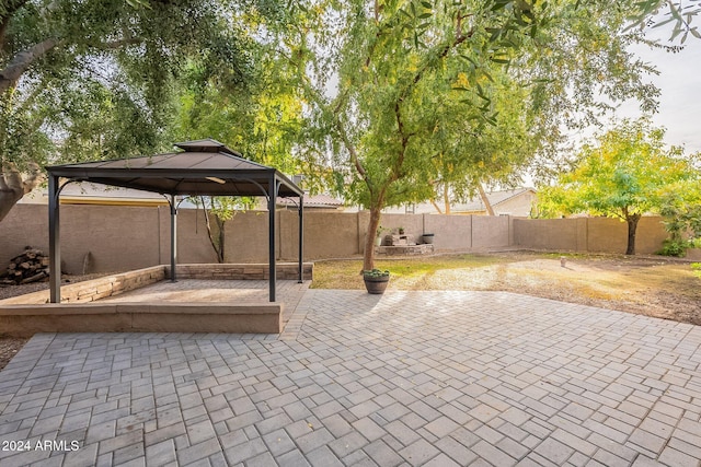 view of patio / terrace with a gazebo