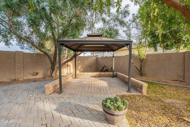 view of patio with a gazebo