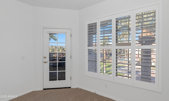 entryway featuring carpet floors