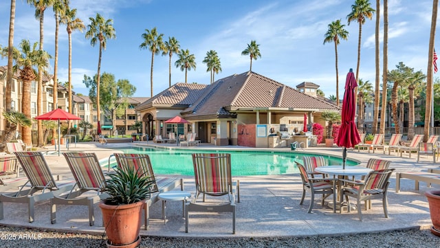 view of pool with a patio area