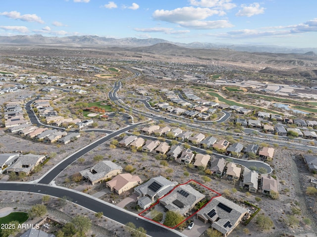 aerial view with a mountain view