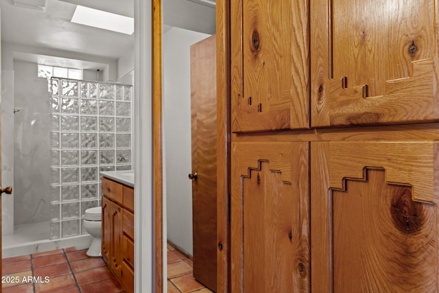 651 Chaparral Rd, Wickenburg, AZ 85390 - bathroom with vanity, tile patterned flooring, a shower stall, and toilet