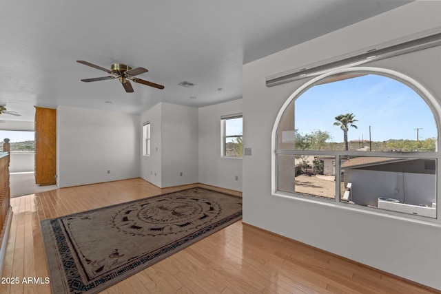 651 Chaparral Rd, Wickenburg, AZ 85390 - foyer entrance with ceiling fan, wood finished floors, and visible vents