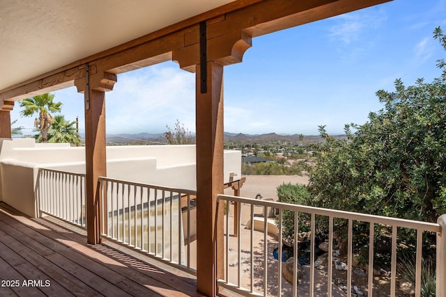 651 Chaparral Rd, Wickenburg, AZ 85390 - wooden terrace with a mountain view
