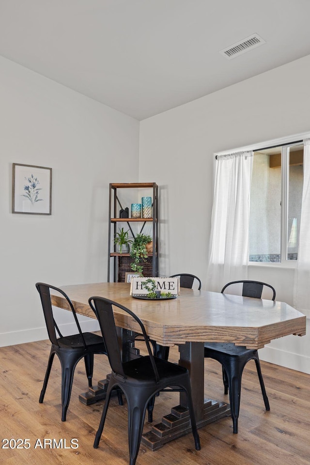 dining room with light hardwood / wood-style flooring