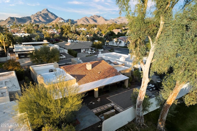 aerial view featuring a mountain view