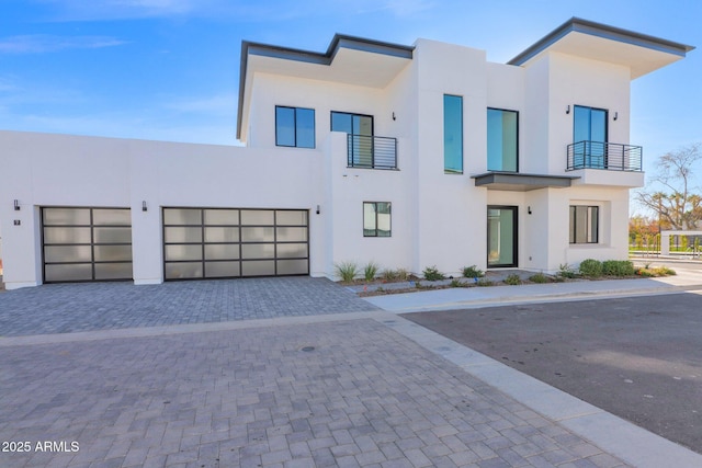 contemporary house with a garage