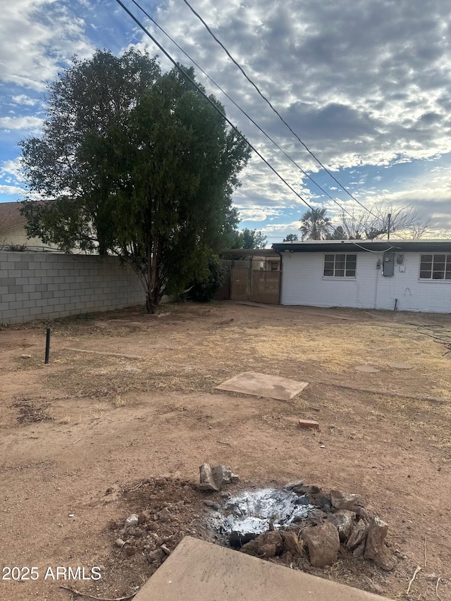 view of yard with fence