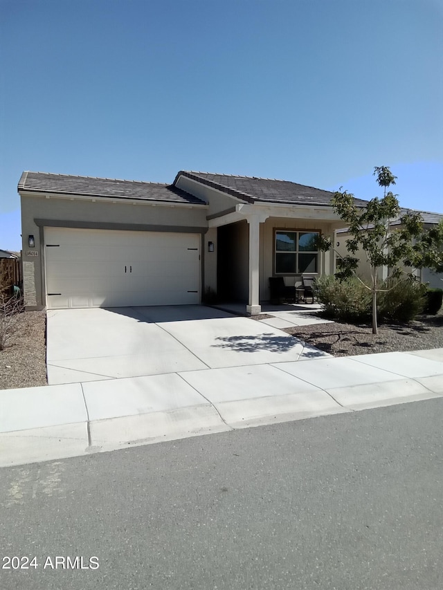 view of front of house with a garage