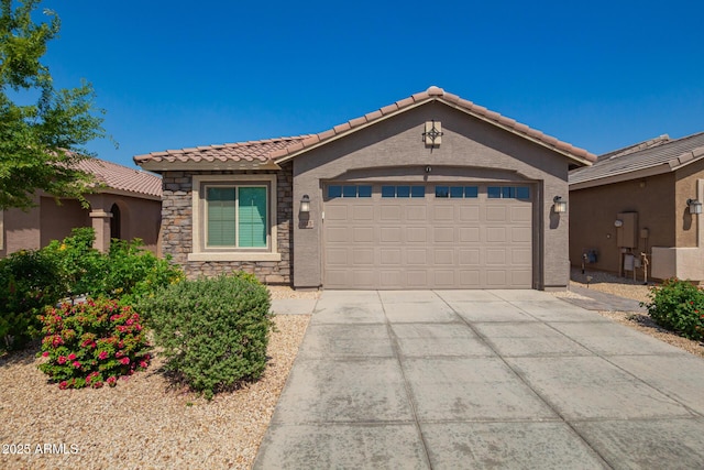 3815 S 64th Ln, Phoenix, AZ 85043 - ranch-style house featuring a tiled roof, a garage, stucco siding, and driveway