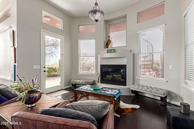 living room featuring hardwood / wood-style flooring