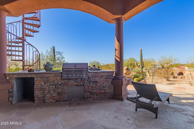 view of patio featuring area for grilling