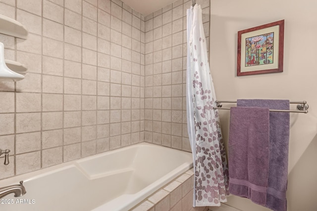 bathroom featuring shower / bath combination with curtain