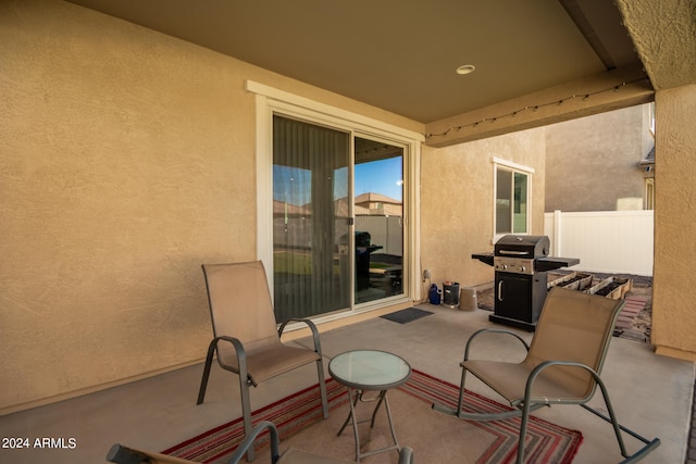 view of patio with area for grilling