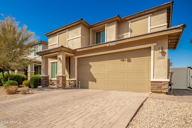 view of front of home with a garage