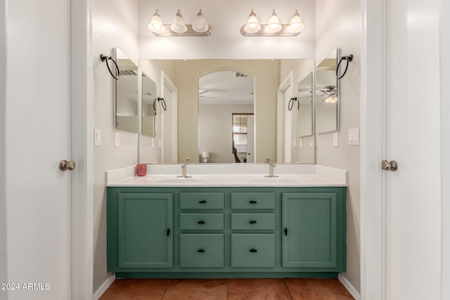 bathroom featuring vanity and tile patterned flooring