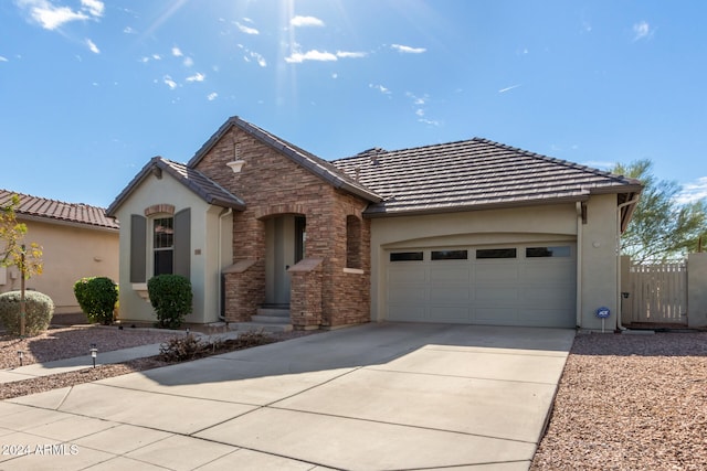 view of front of house with a garage