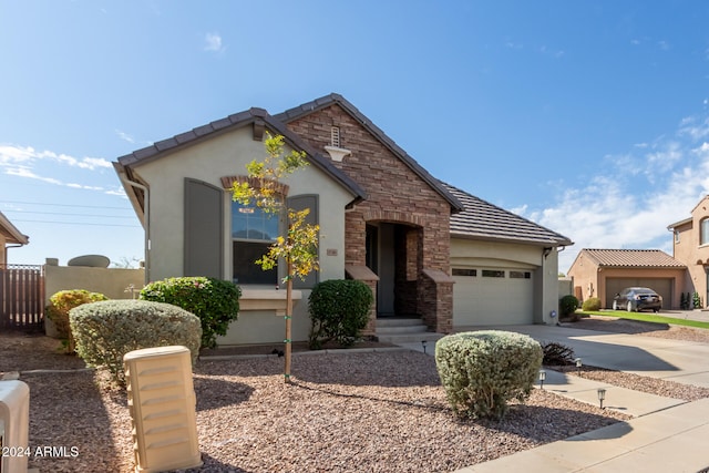 view of front of home featuring a garage