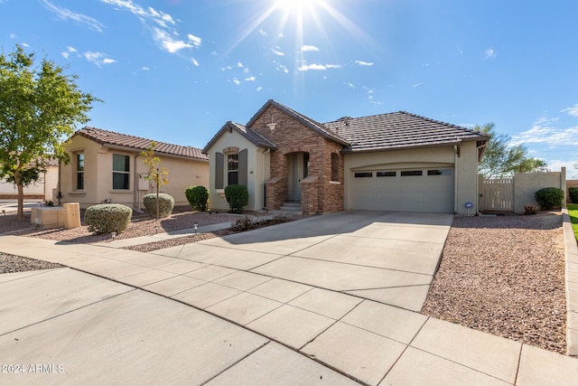 view of front of home with a garage