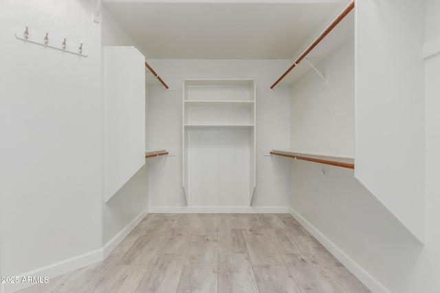 spacious closet featuring light wood finished floors