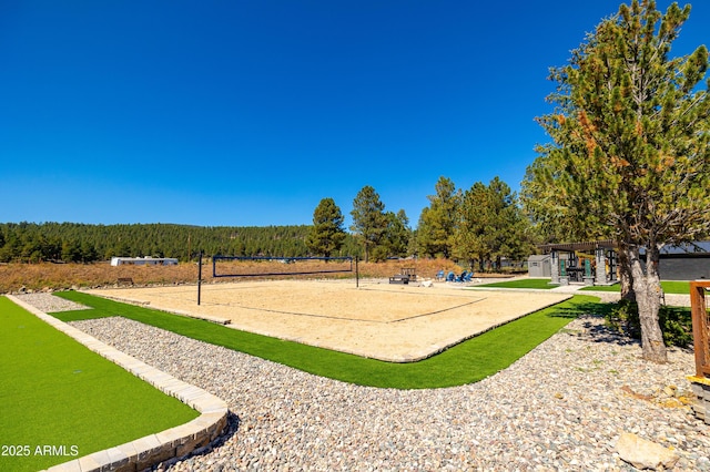 view of property's community with volleyball court