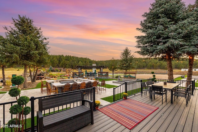 view of deck at dusk