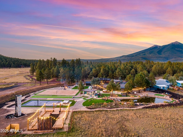 exterior space with a mountain view