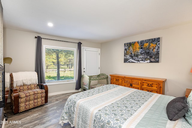 bedroom featuring hardwood / wood-style floors