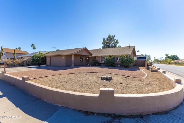 view of single story home