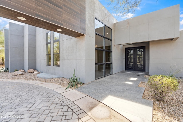 entrance to property with french doors