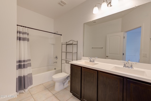 1367 S Country Club Dr S Unit 1125, Mesa, AZ 85210 - full bath with tile patterned flooring, double vanity, and shower / tub combo