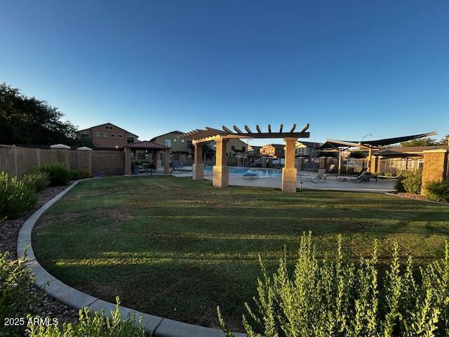 1350 S Greenfield Rd Unit 1219, Mesa, AZ 85206 - view of yard with a pergola
