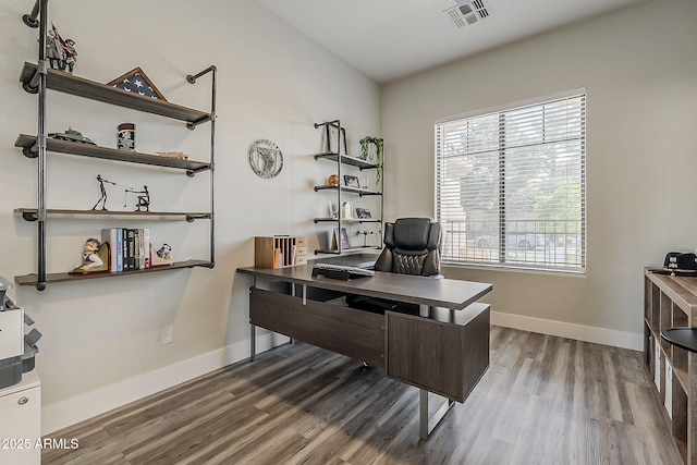 3662 E Megan St, Gilbert, AZ 85295 - office featuring visible vents, baseboards, and wood finished floors