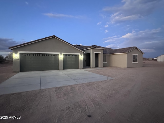 view of front facade with a garage