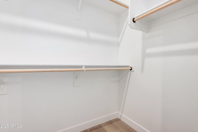 spacious closet featuring light wood-type flooring