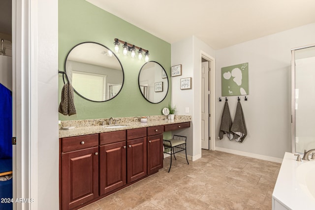 bathroom featuring vanity and a bathtub