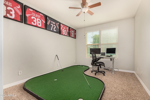 view of carpeted office space