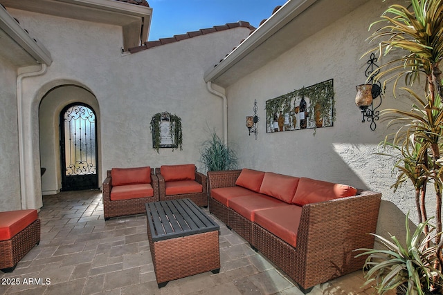 view of patio featuring an outdoor living space