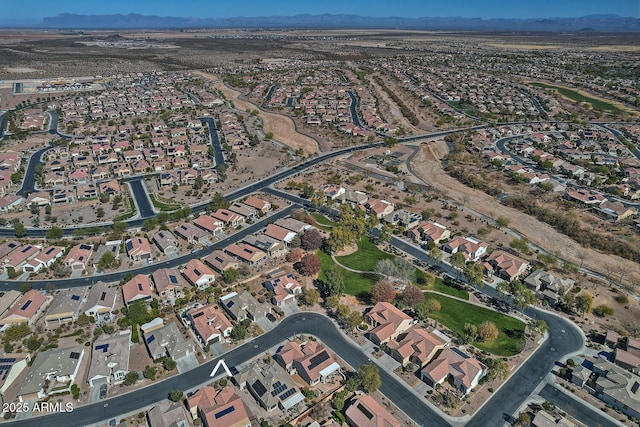 drone / aerial view with a mountain view