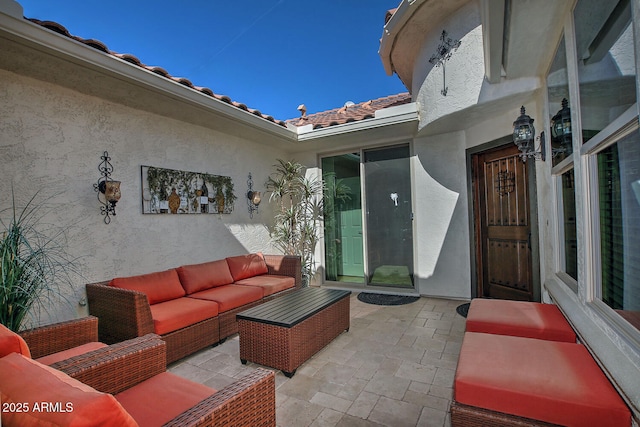 view of patio featuring an outdoor living space