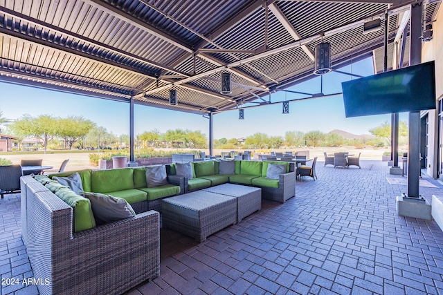 view of patio with an outdoor hangout area