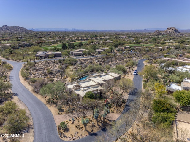 aerial view with a mountain view