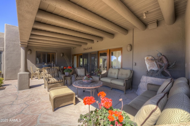 view of patio / terrace featuring an outdoor living space